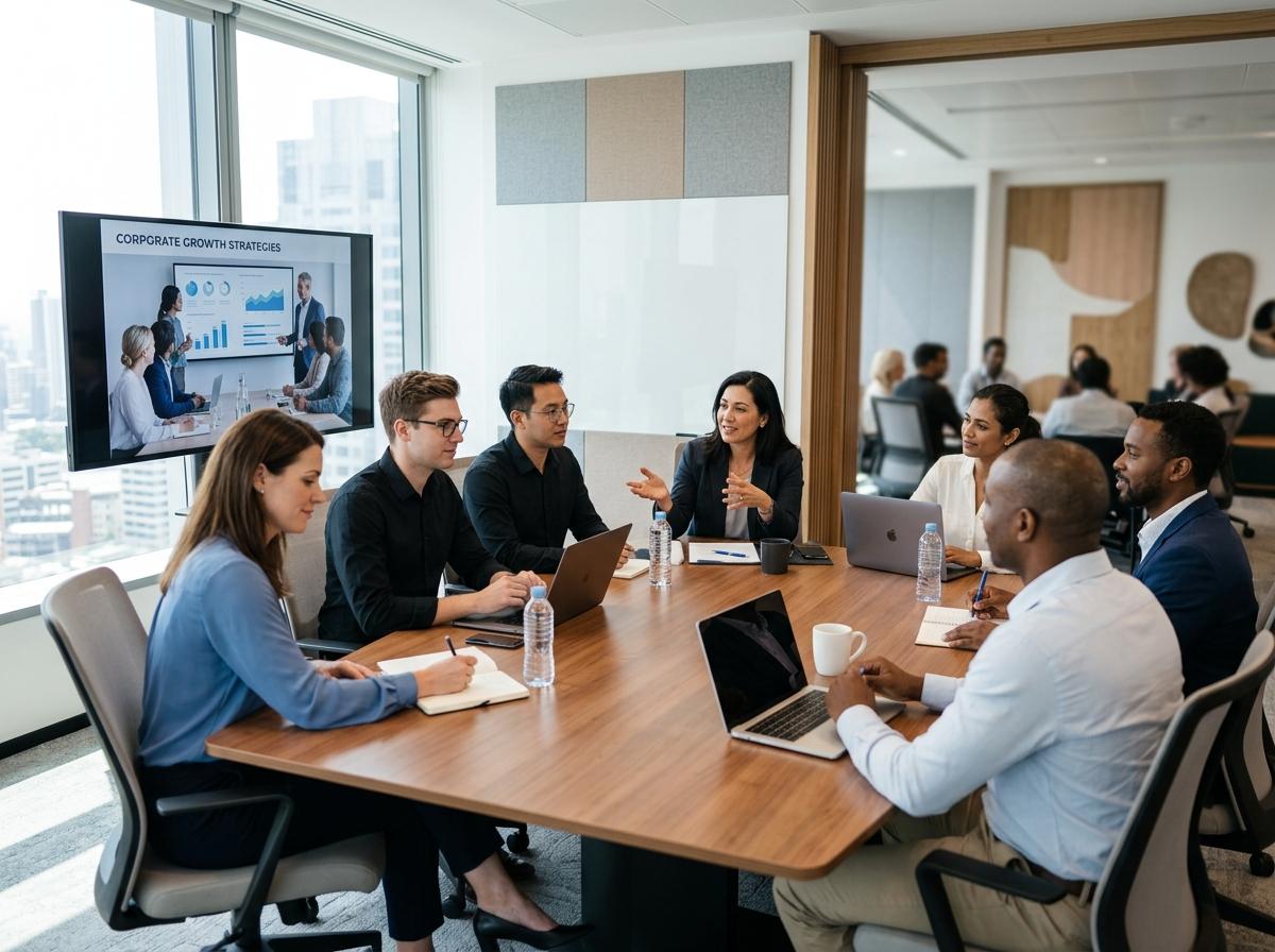Equipo corporativo en capacitación
